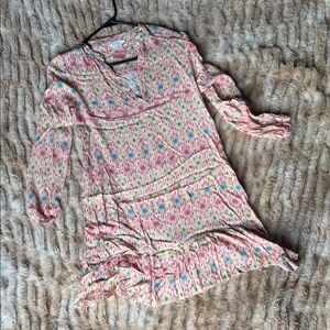 Colorful Patterned Long Sleeve Dress